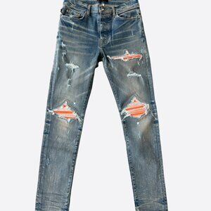 Amiri Clay Indigo & Orange MX1 Jeans